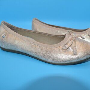 Girls Ballet Flats Dress Shoes Gold Sz 2.5 Hush Puppies Easter